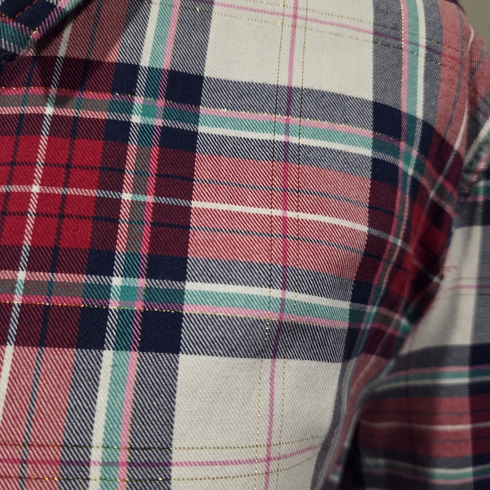 Talbots Red and Blue Plaid Shirt - Picture 4 of 9
